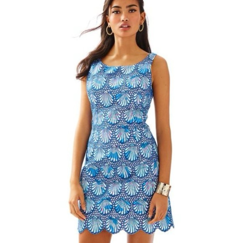 Lilly Pulitzer Aralyn eyelet Shift dress with seashells